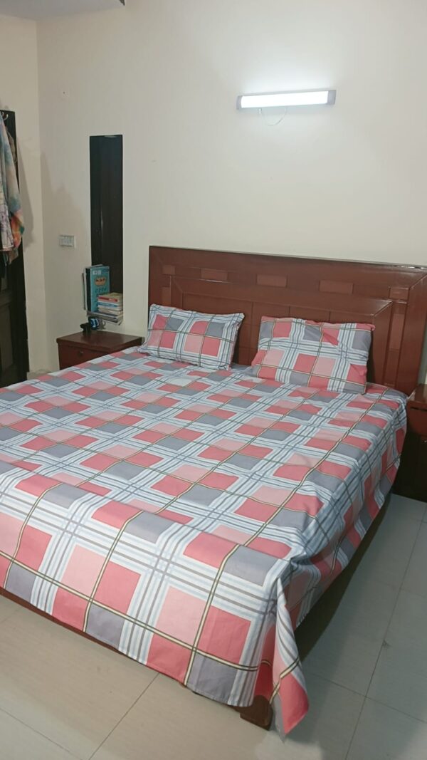 Premium Cotton Bedsheet (N0-CRL-PGY) - Image 2